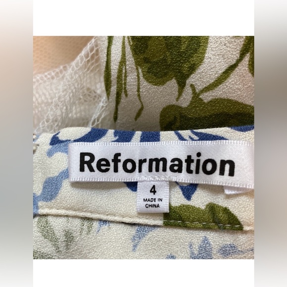 Reformation Bea A-line midi Skirt Sunnie Lucca Floral Print Size 4 - Picture 5 of 6